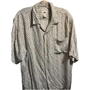 Original Island Sport VTG Hawaiian Shirt Men's Medium Multicolored Beige Tribal